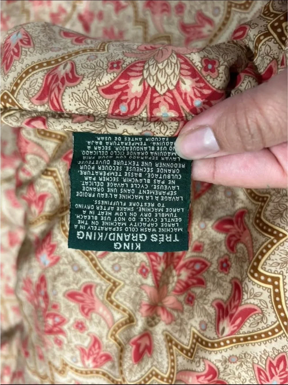 Floral Red and Tan Reversible Comforter Set - Unbranded